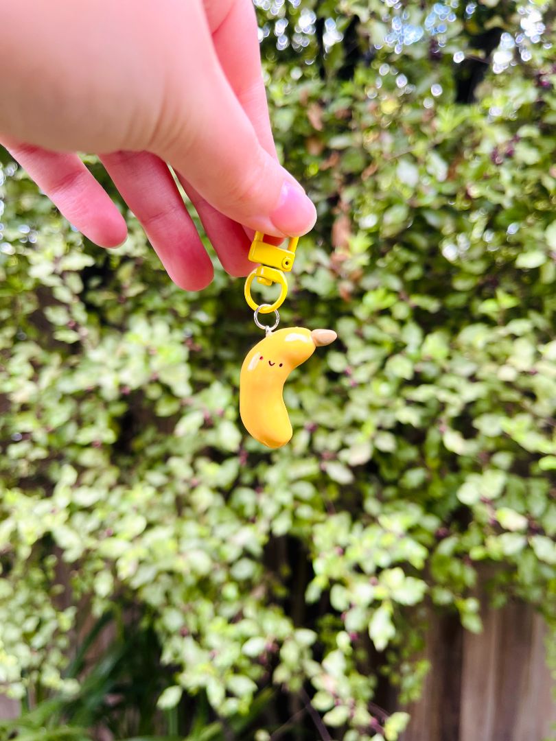 Seedi Bun Banana Polymer Clay Keychain, Yellow small