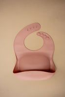 Tucker Tots Silicone Baby Feeding Bib, Rose Pink
