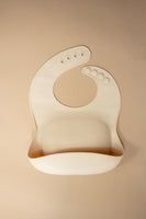 Tucker Tots Silicone Baby Feeding Bib, Beige