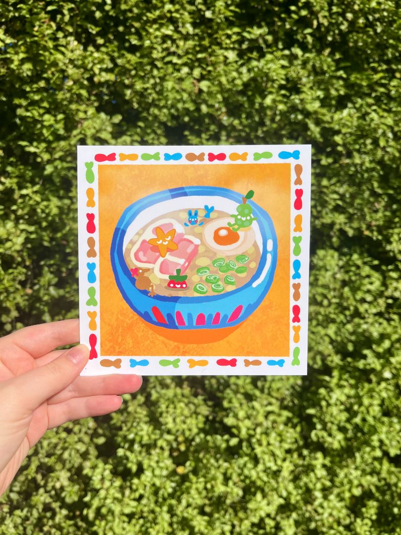 Seedi Bun Ponyo Fanart Print, Yellow 14.8cm x 14.8cm