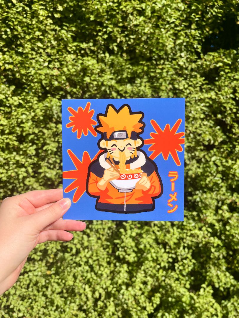 Seedi Bun Naruto Fanart Print, Blue 14.8cm x 14.8cm