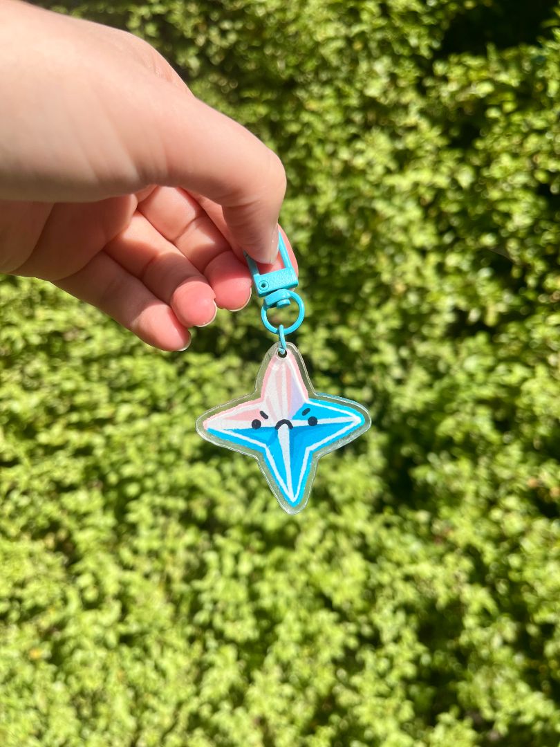 Seedi Bun Genshin Impact Fanart Primogem Keychain (medium), Blue medium