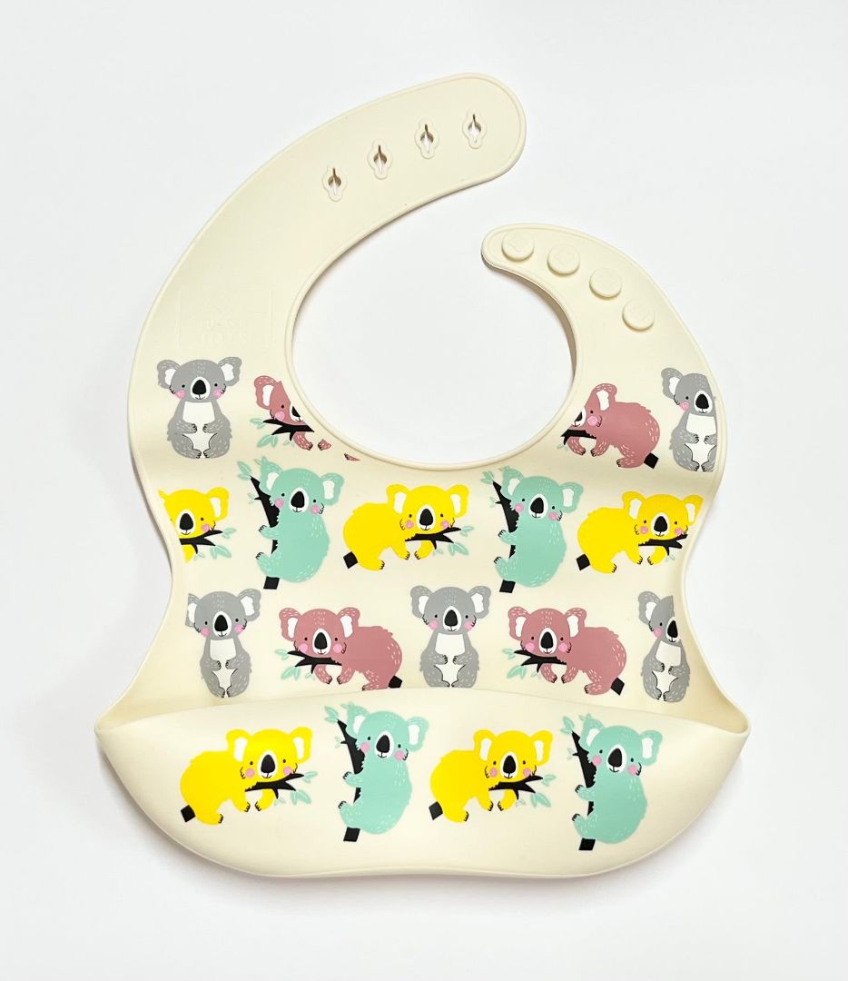 Tucker Tots Silicone Baby Feeding Bib, Koalas