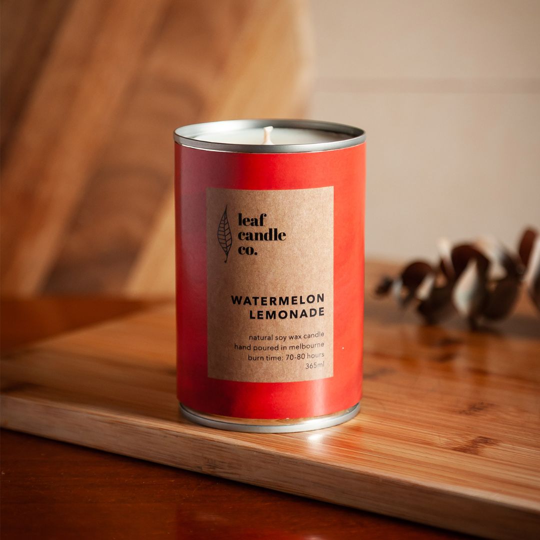Leaf Candle Co Watermelon Lemonade Large Candle, Red Large