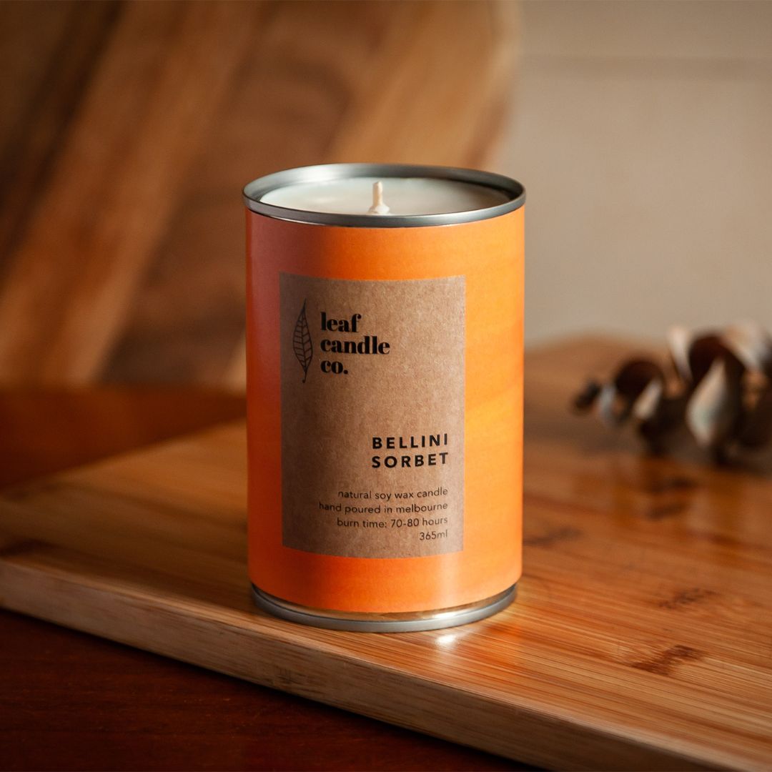 Leaf Candle Co Bellini Sorbet Large Candle, Orange Large
