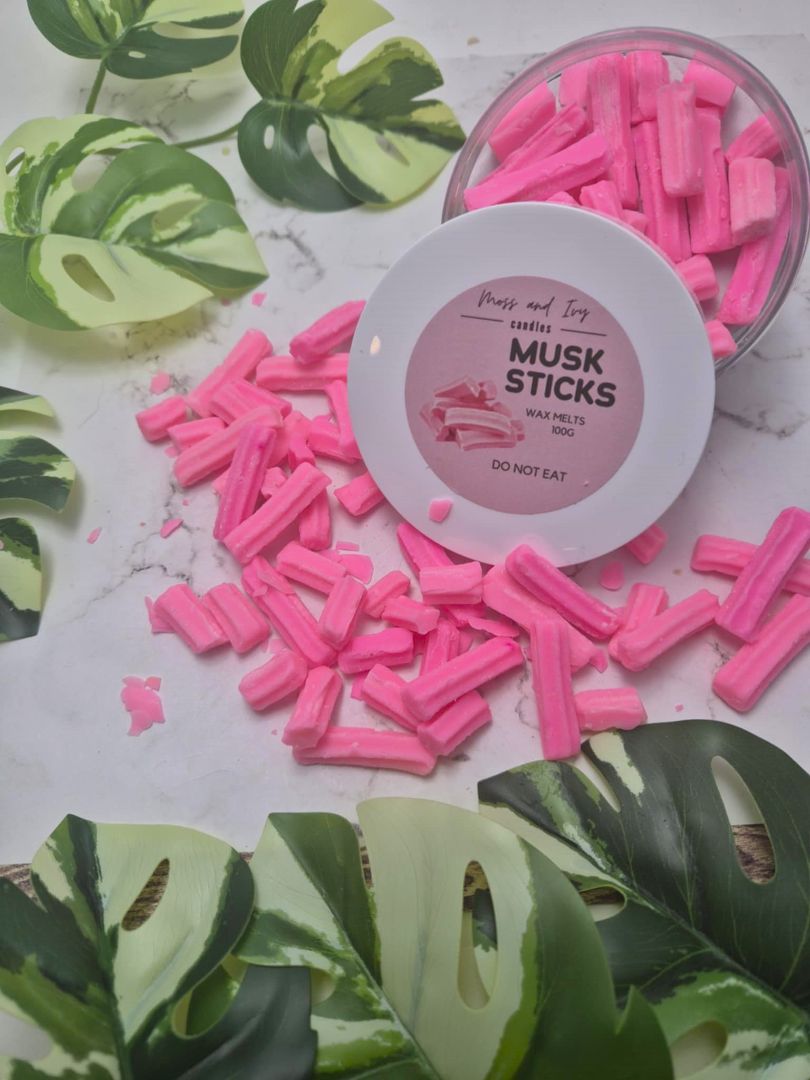 Moss and Ivy Candles Sweet Shoppe, Musk Sticks 100g