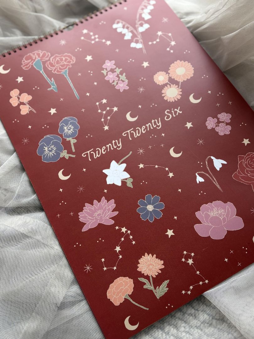 Conscious Mae 2026 Celestial Dreaming Calendar, red A3