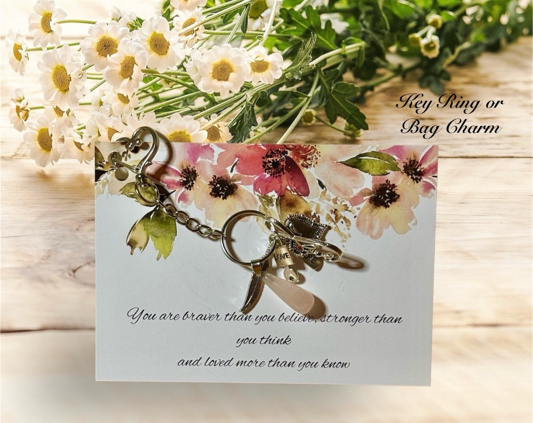 Crystal Inspirations Crystal Key Ring/Bag Charm with card, Various