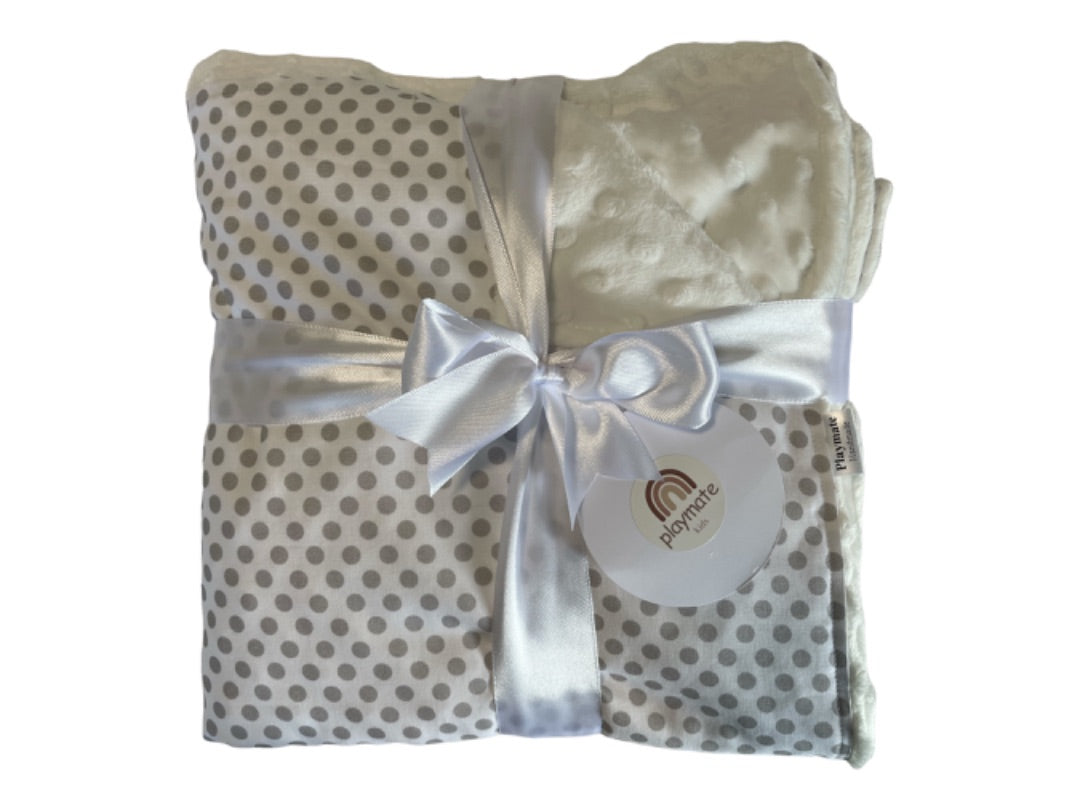 Playmate Baby Accessories, White with Grey Dots 100cm x 100cm