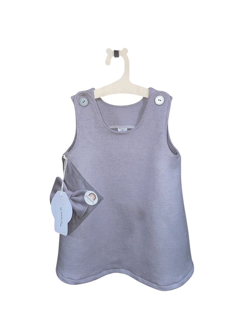 Playmate kids Wool Cashmere versatile Pinnie Dress, Light Grey 3
