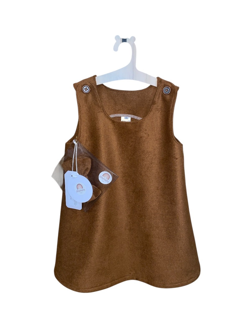 Playmate kids Wool Cashmere versatile Pinnie Dress, Nutmeg / Dusty Pink 5