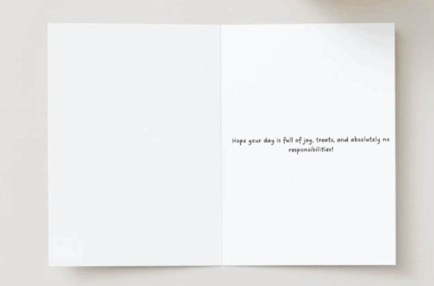 Ink & Spice co Cat themed happy birthday card, brown A6