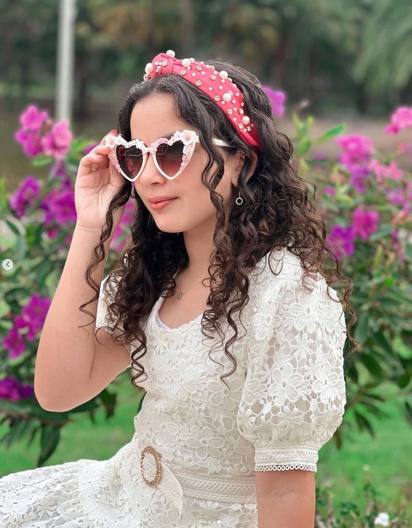 Scarlettandsisters Galentine Headband, Baby Pink One size fits all