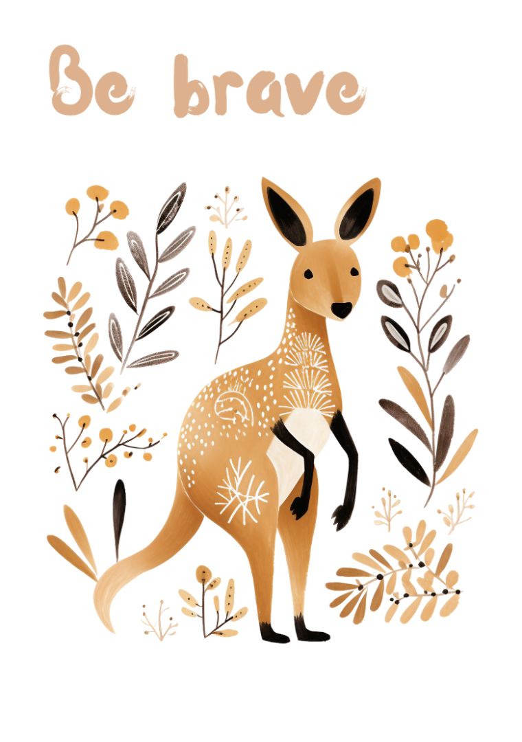 Creations by Julietta Nursery Print - Kangaroo Be Brave