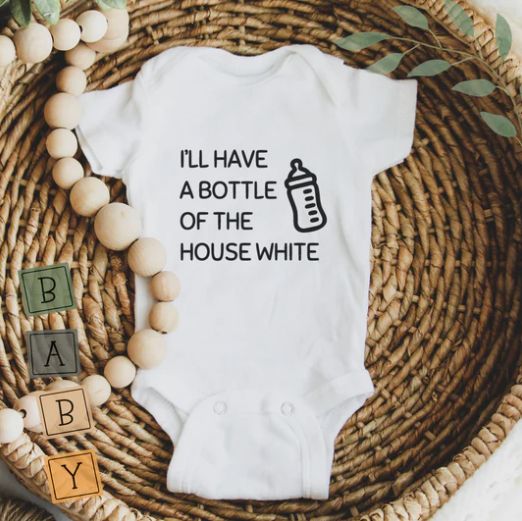 Creations by Julietta Onesie - House White (9-12M), 9-12M