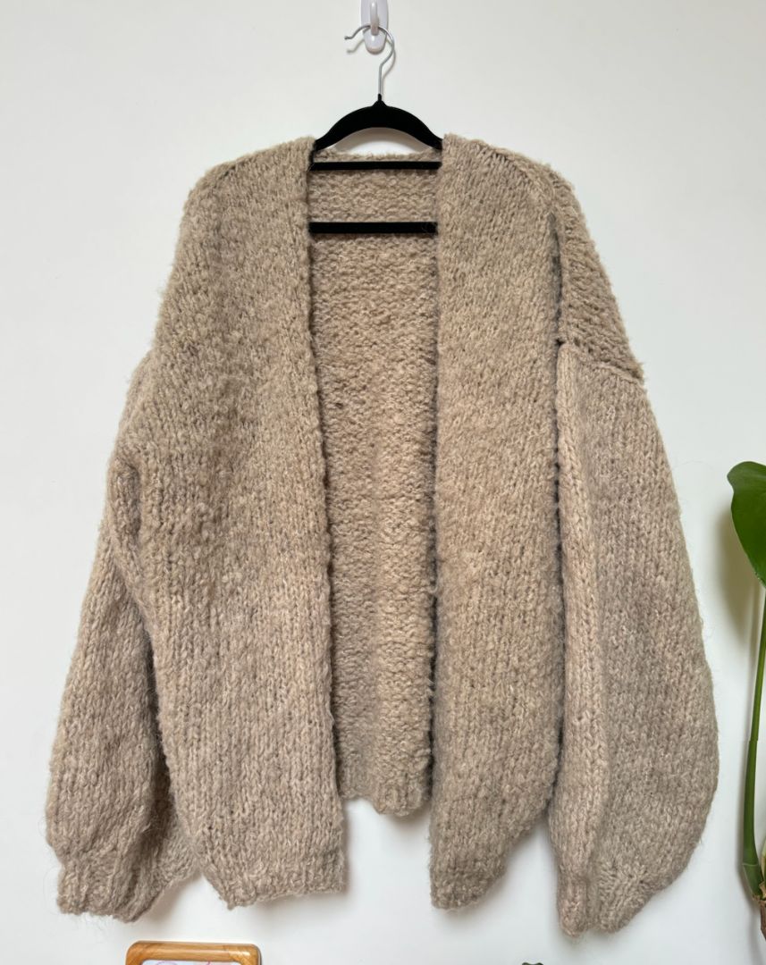 Nat Buckley Knitted Cardigan - Beige, Beige Free Size (10-18)