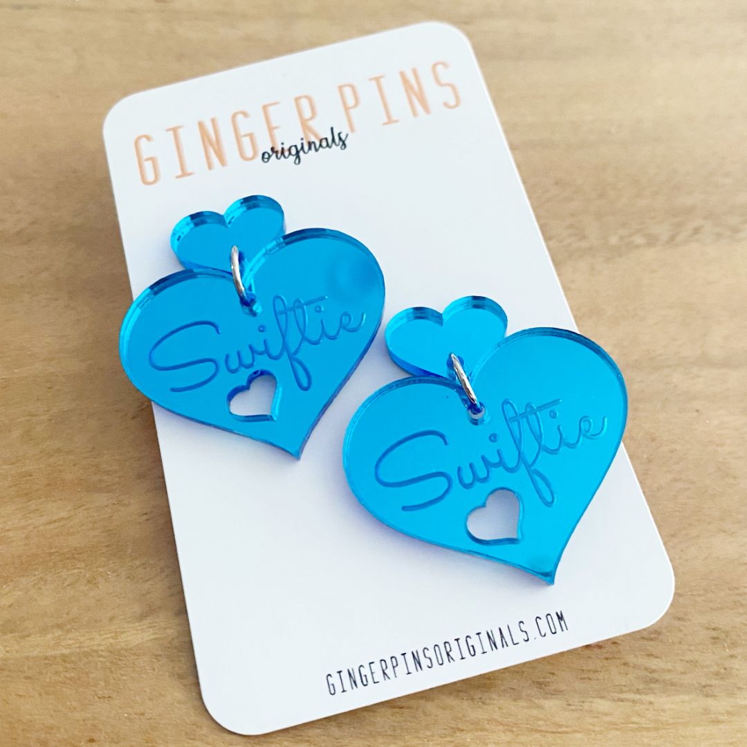Ginger Pins Originals Swiftie Blue Earrings