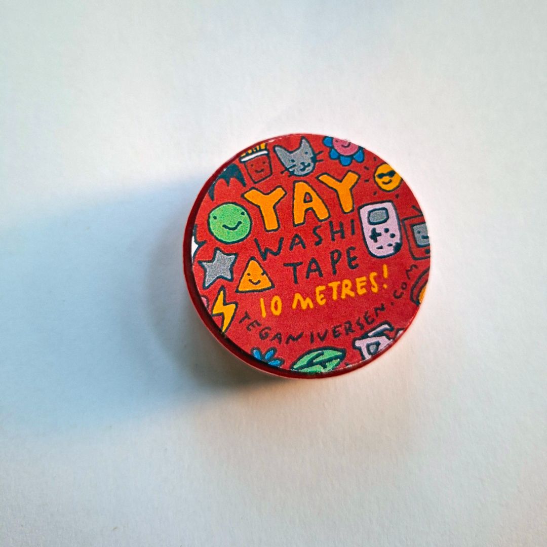 Tegan Iversen Red washi tape, red 15mm x 10 metres