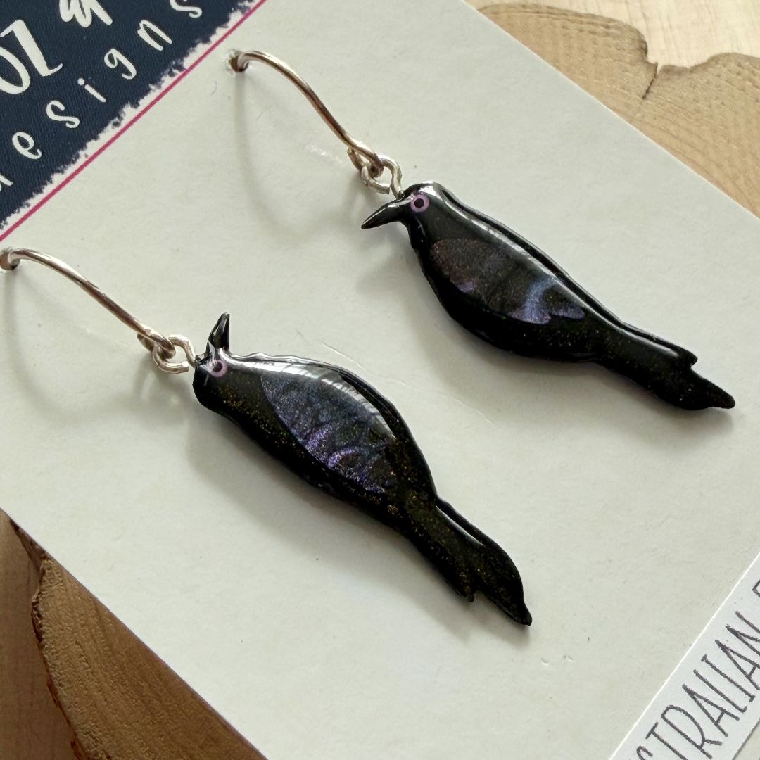 Lacroz & Co. Designs Australian Raven Mini Earrings