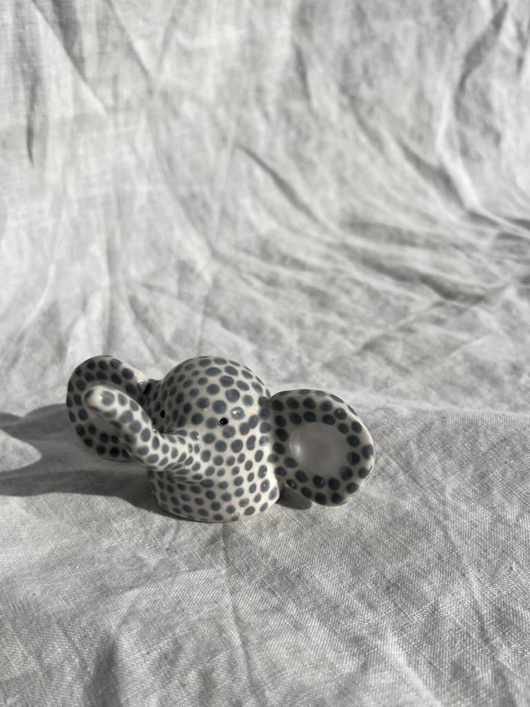 Rainbows & Rivers Ceramic Elephant - Spotty, Grey