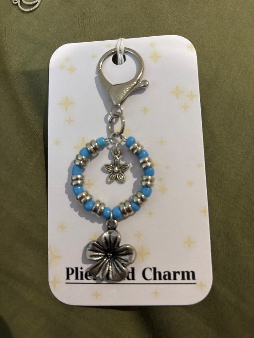 Plier and Charm Small keychain, Blue Small