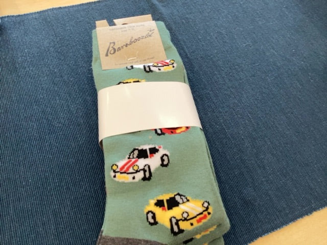 Bamboozld Men’s Posh car socks, Green 7-11