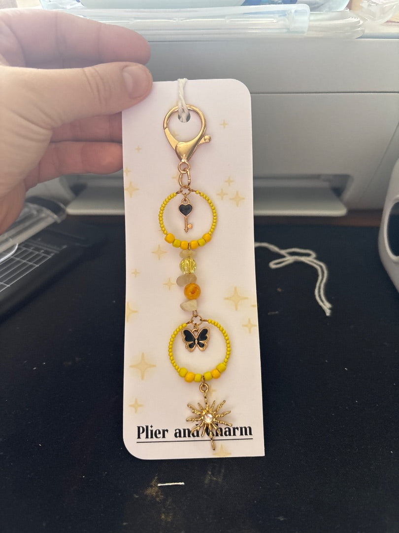 Plier and Charm Large keychain, Yellow Large