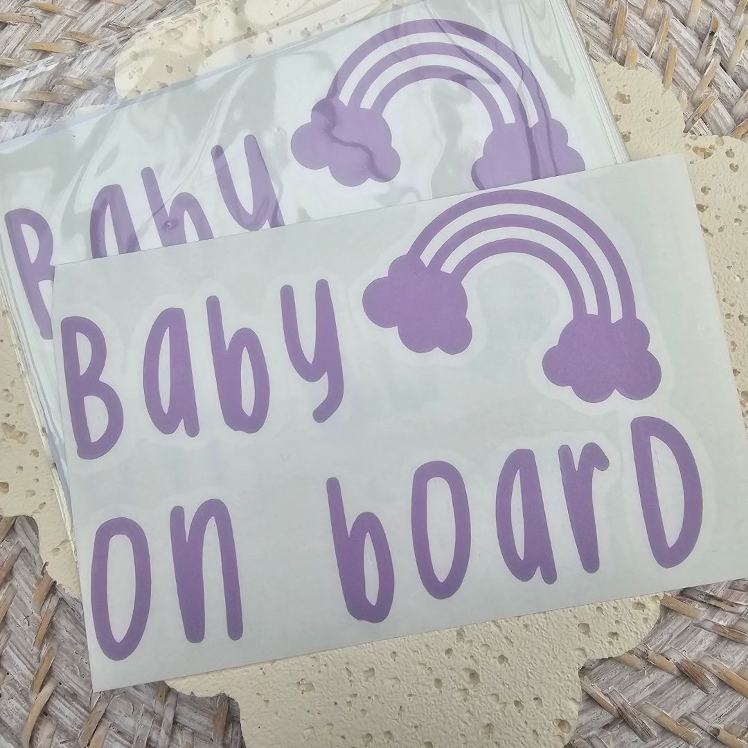Creations by Julietta Bumper Sticker - Baby On Board, Lilac