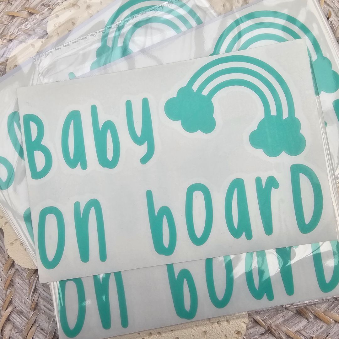 Creations by Julietta Bumper Sticker - Baby On Board, Mint
