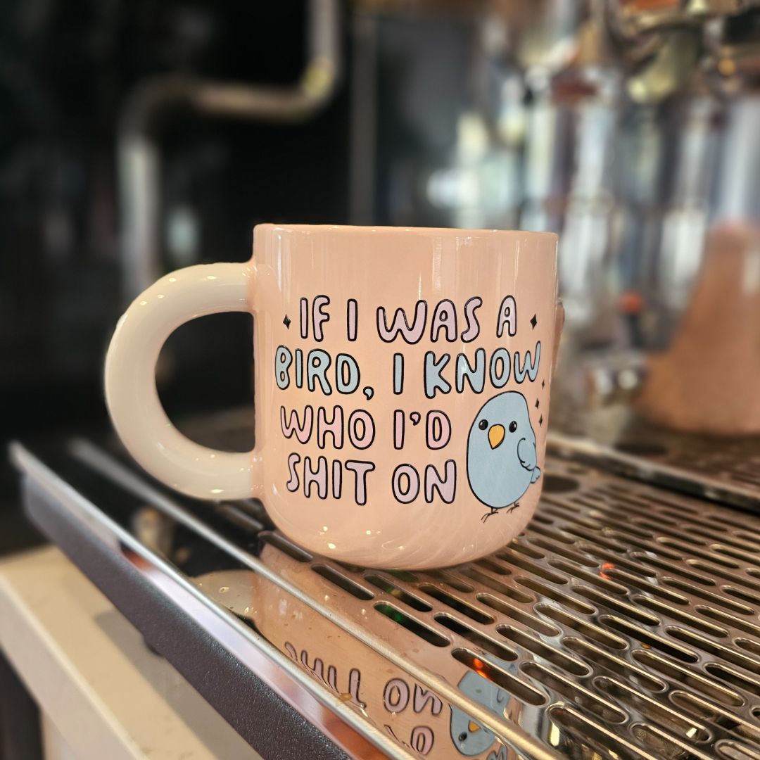 Creations by Julietta Coffee Mug - Slogan (Bird), Peach 370ml