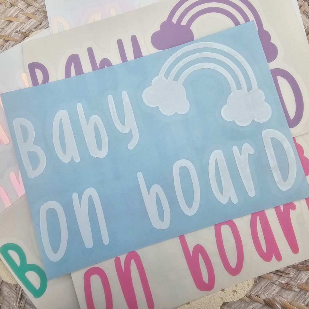 Creations by Julietta Bumper Sticker - Baby On Board, Mint