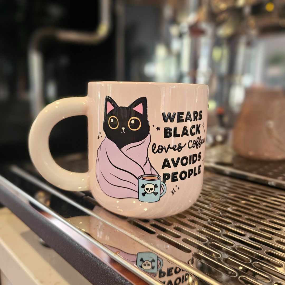 Creations by Julietta Coffee Mug - Slogan (Avoids People), Baby Pink 370ml