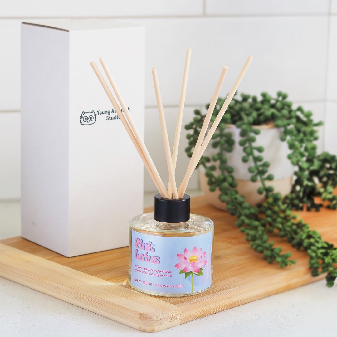 Young At Heart Studio Pink Lotus Reed Diffuser