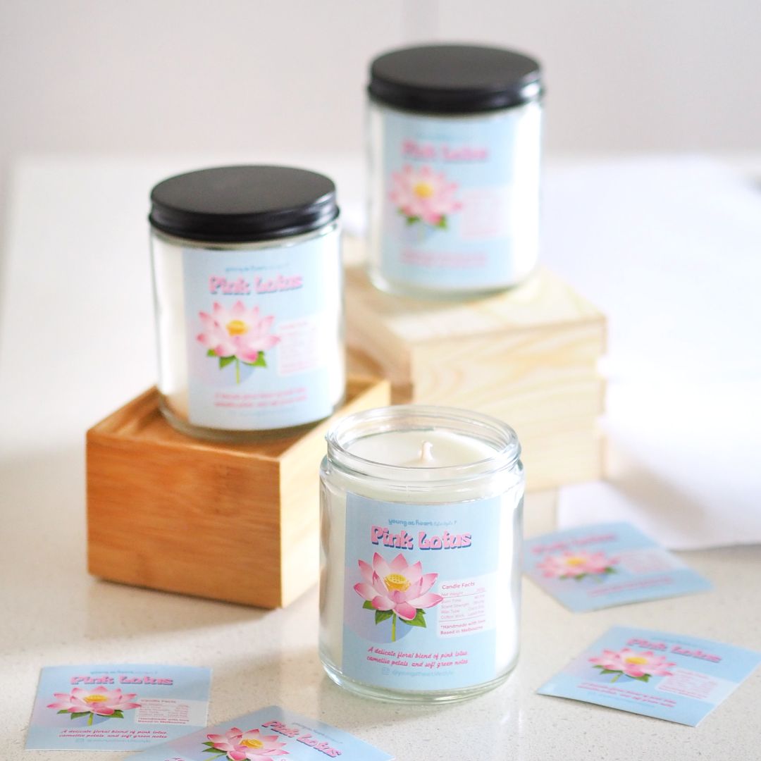 Young At Heart Studio Pink Lotus Candle