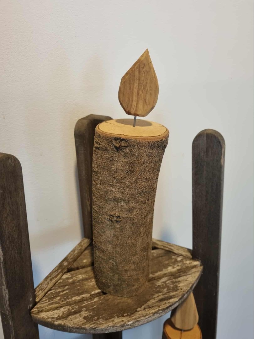 Kane's Bits'N'Bobs Wooden candle, Brown Medium