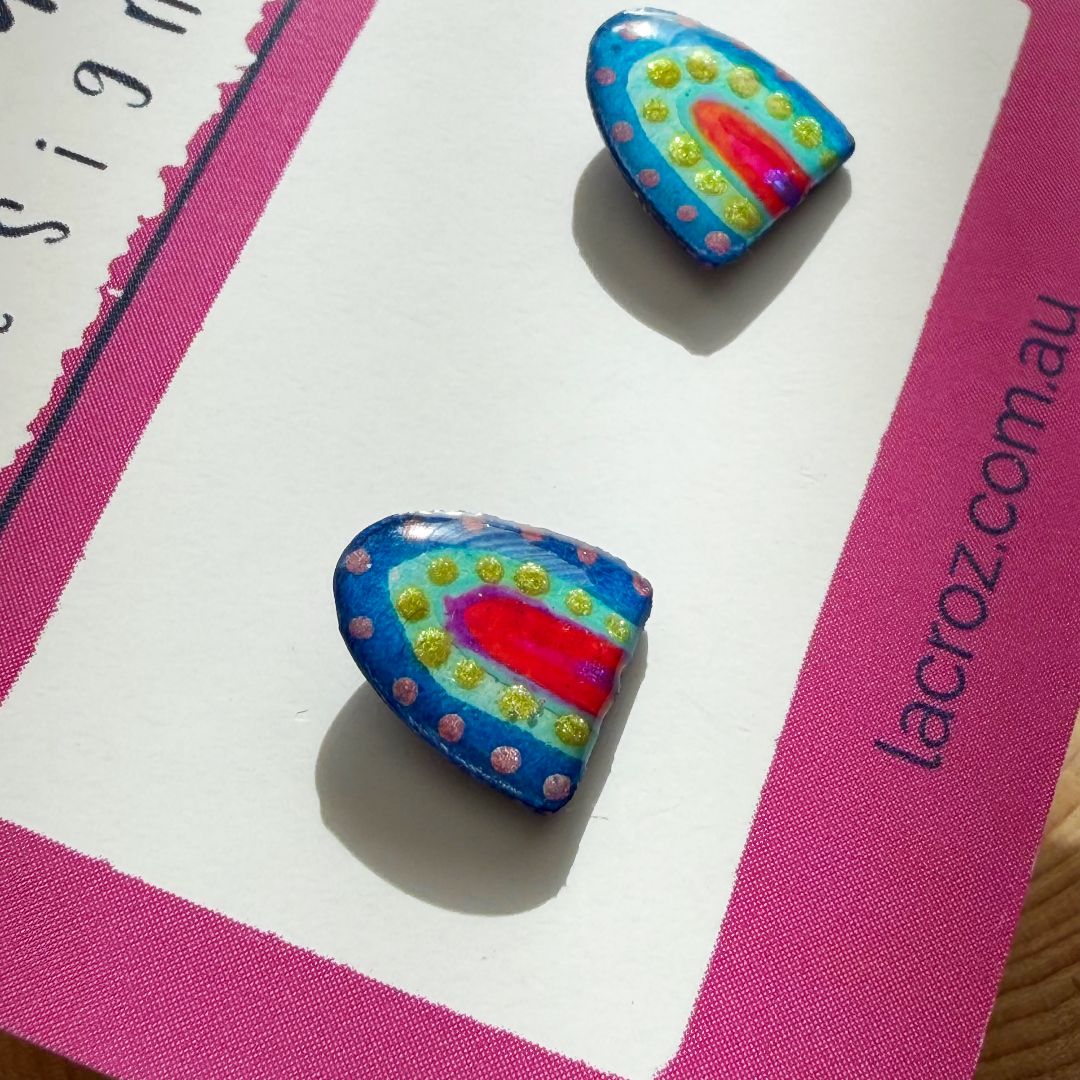 Lacroz & Co. Designs Blue Rainbow | Mini Stud Earrings