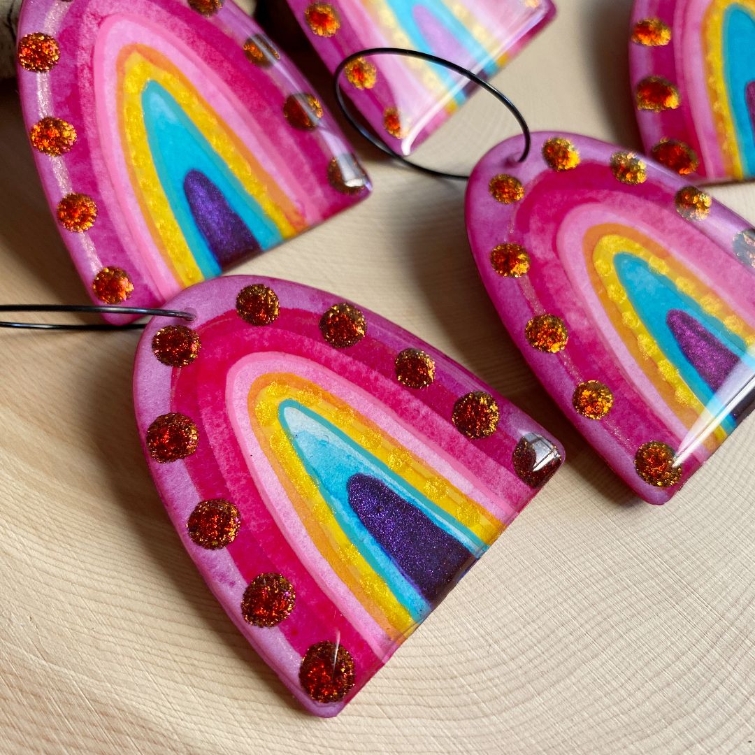 Lacroz & Co. Designs Rainbow Dangle Earrings