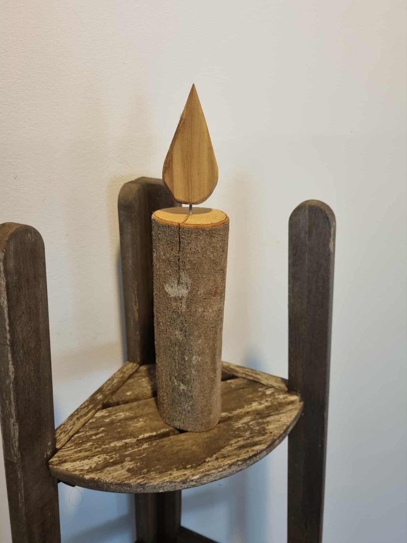 Kane's Bits'N'Bobs Wooden candle, Brown Small