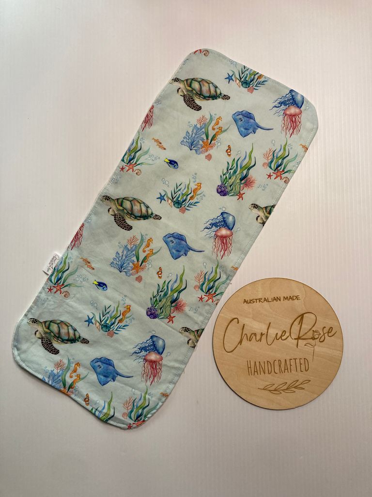 Charlie Rose Handcrafted Bamboo Burp Cloth- Under the Sea