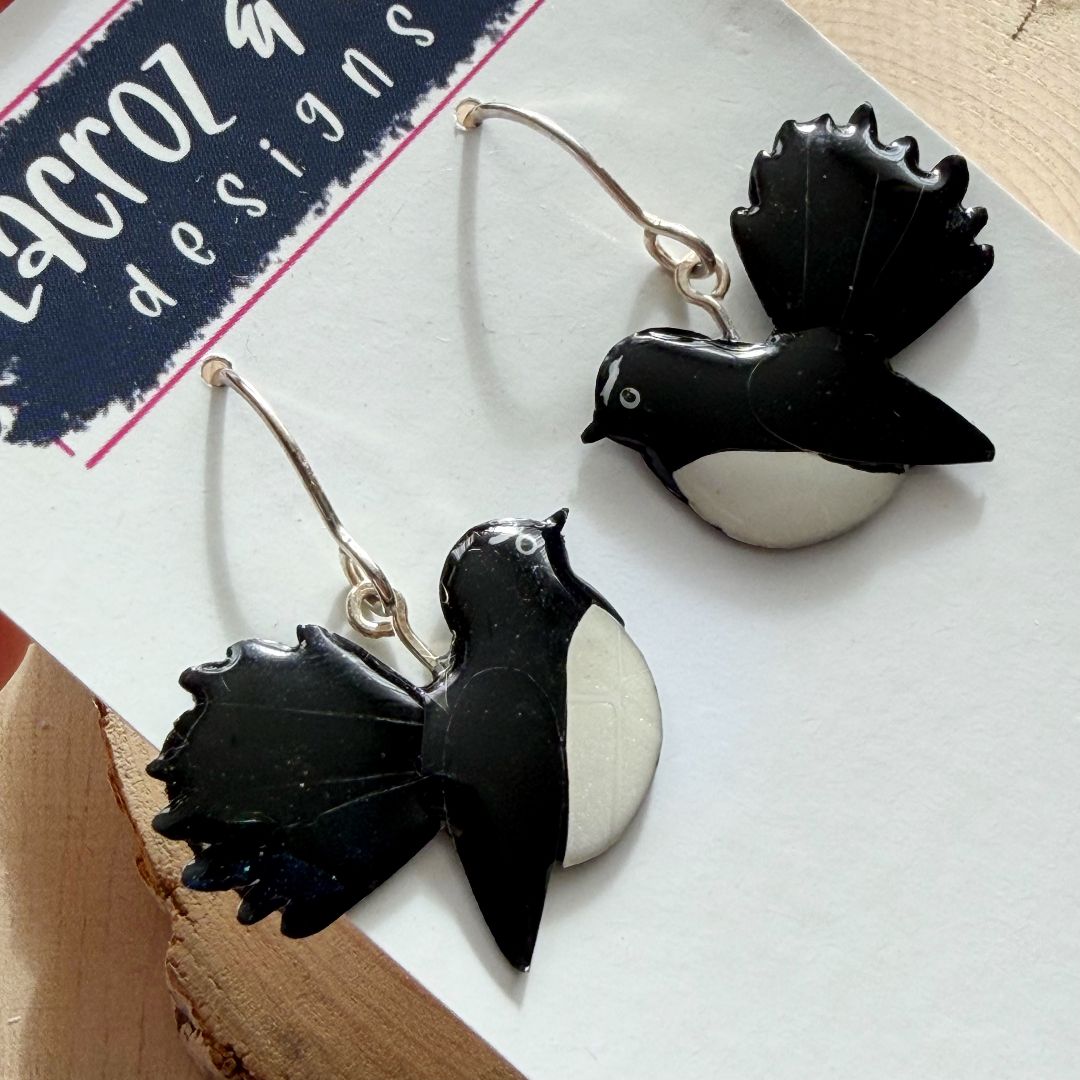 Lacroz & Co. Designs Willie Wagtail Bird Mini Earrings