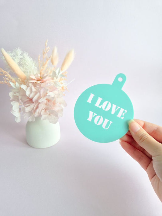 AXN Laser Creations Coffee Stencil - I Love You