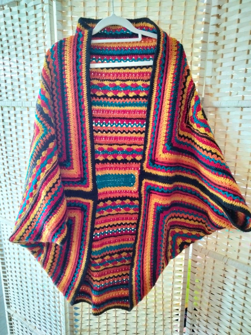 Carmah Designs Mexi Magic Snuggle Cardigan,  Multi Coloured Free Size