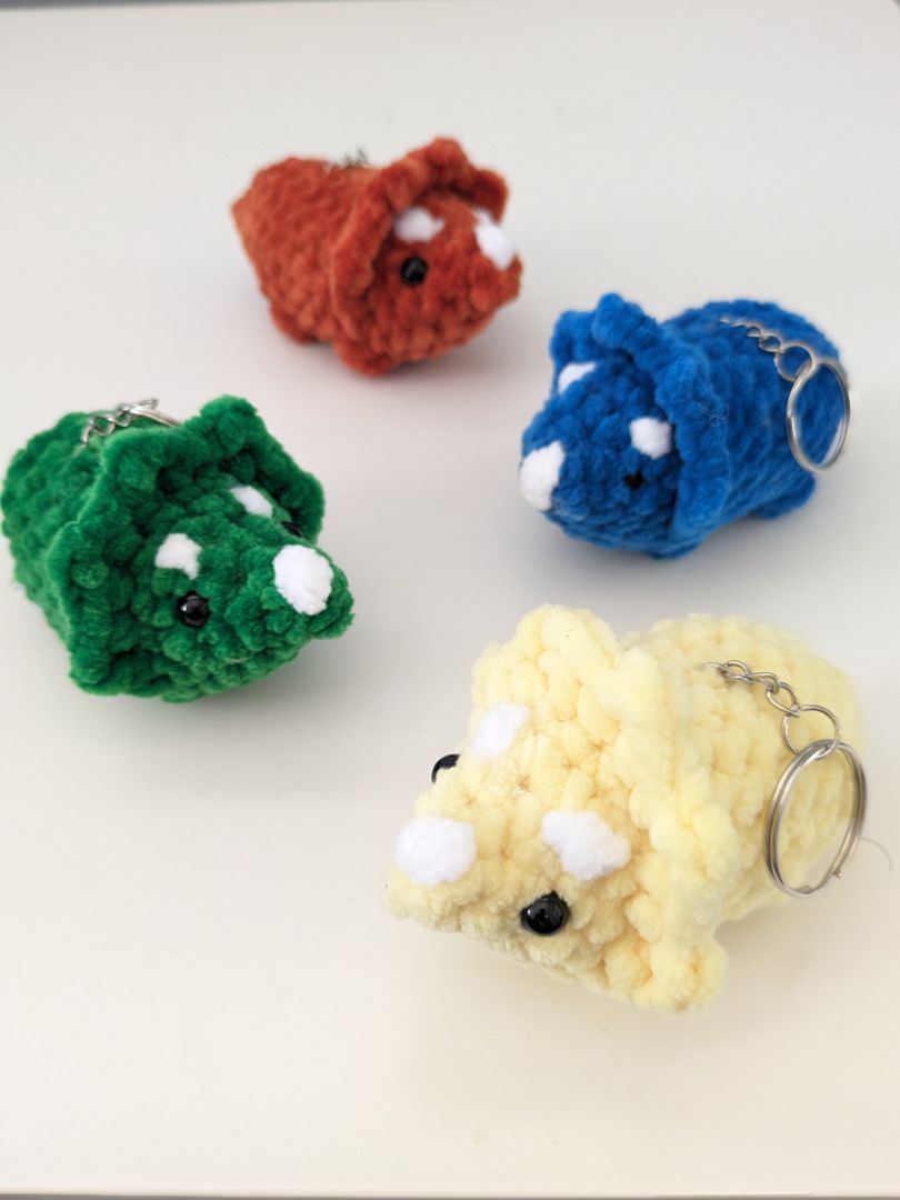 Mon Ami Crochet Triceratops Crochet Keyring