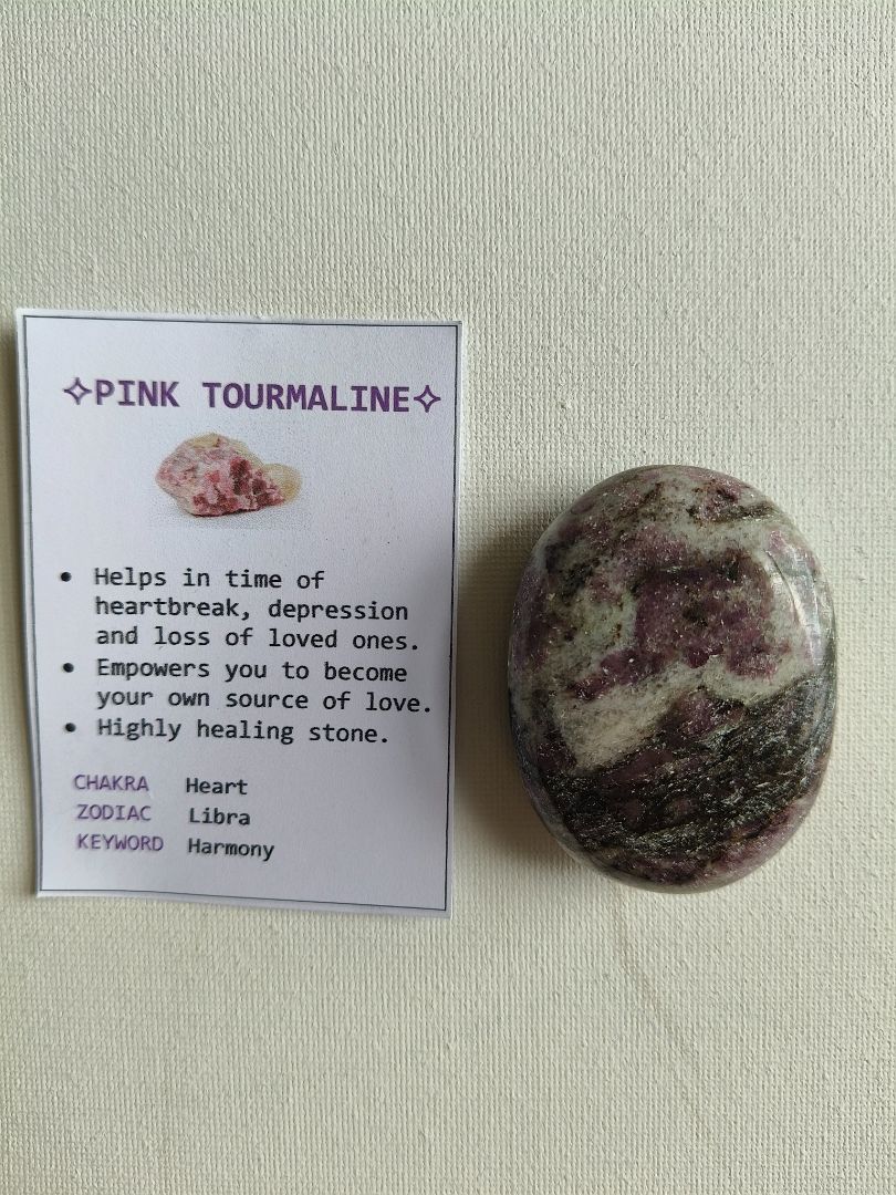 CasaDellaGemma Pink Tourmaline,  purple/pink/light/grey/dark grey 5.5cm x 4cm