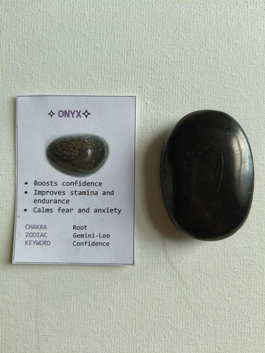 CasaDellaGemma Onyx palmstone,  Black 6cm x 4cm