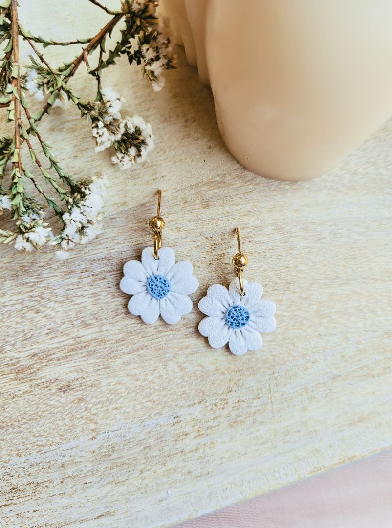 Red Earth Wandering Daisy (Blue),  White, blue