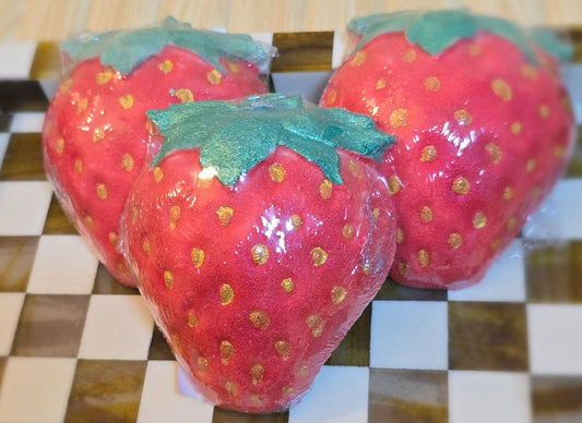 Life's Little Indulgences Strawberry Bath Bomb,  Red