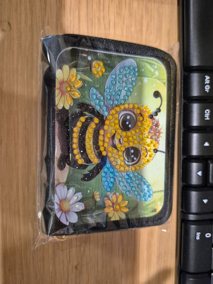 Seahorse Creations AU Card Wallett - Bee, zip,  black small