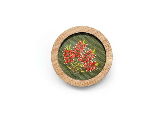 Yarn Industries Embroidered Brooch - Bottle Brush,   45 x 45mm