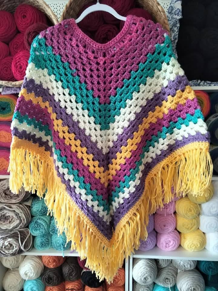 Carmah Designs Boho Babe Poncho,  Multi Coloured Free Size